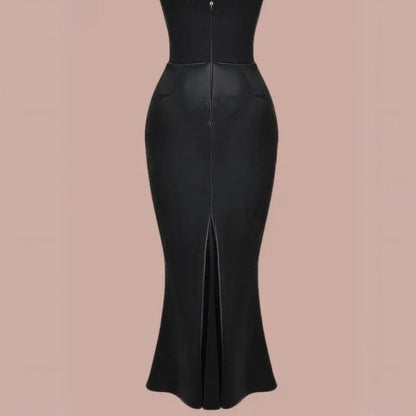 Elegant Bandeau Bustier Maxi Dress